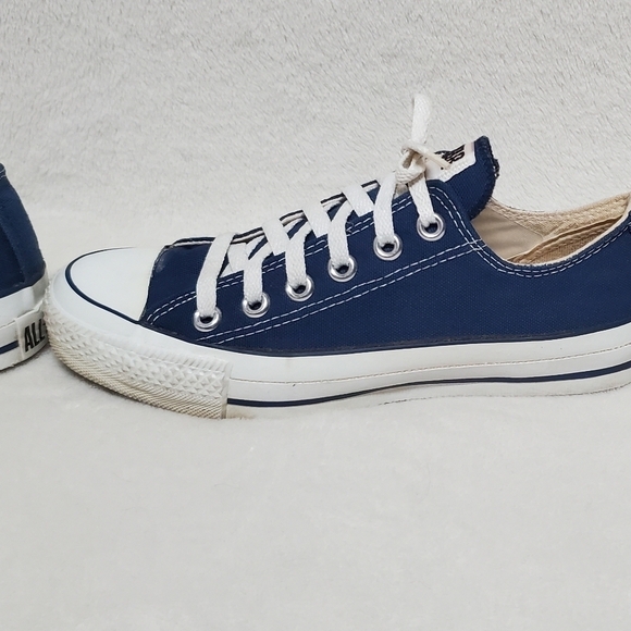 𝅺VINTAGE 80s Converse Chuck Taylor All-star Blue USA Made Low Top Sneakers 7-7.5 - Picture 7 of 13